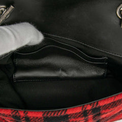 サンローラン ベイビーチャイ チェーン ショルダーバッグ 399289 レッド ブラック ウール レザー レディース SAINT LAURENT 【中古】