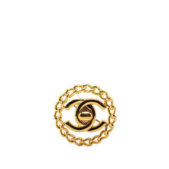 シャネル ココマーク ターンロック チェーン ブローチ ゴールド メッキ レディース CHANEL 【中古】