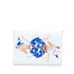 エルメス カルヴィ アリシアン コインケース カードケース ブルーブリュム スイフト レディース HERMES 【中古】