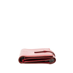 エルメス ジュラ コンパクト 三つ折り財布 レッド ボックスカーフ レディース HERMES 【中古】