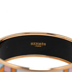 エルメス エマイユGM バングル ブレスレット ピンク ゴールド マルチカラー メッキ レディース HERMES 【中古】
