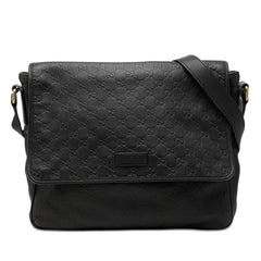 グッチ グッチシマ 斜め掛け ショルダーバッグ 223665 ブラック レザー レディース GUCCI 【中古】