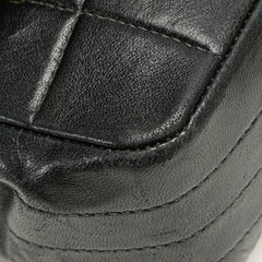 シャネル チョコバー ショルダーバッグ ブラック ラムスキン フェイクパール レディース CHANEL 【中古】