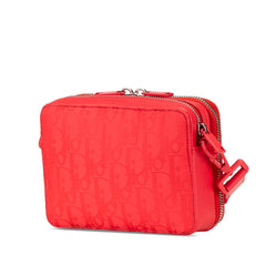 ディオール トロッター ERLコラボ ミラージュ キルティング ラビット うさぎ 斜め掛け ショルダーバッグ ポーチ レッド ナイロン レザー レディース Dior 【中古】