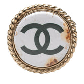 シャネル ココマーク ブローチ ゴールド ホワイト メッキ レディース CHANEL 【中古】