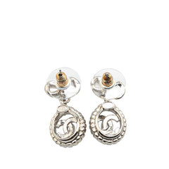 シャネル ココマーク リボン モチーフ ラインストーン スタッドピアス シルバー メタル レディース CHANEL 【中古】