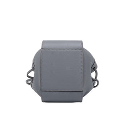 ロエベ アナグラム ハンモック ミニ ドローストリング ハンドバッグ ショルダーバッグ 2WAY A538V07X15 グレー レザー レディース LOEWE 中古