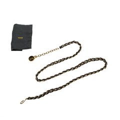 フェンディ チェーン ベルト ゴールド ブラック メッキ レザー レディース FENDI 【中古】