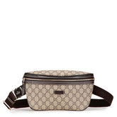 グッチ GGスプリーム ウエストバッグ ボディバッグ 233269 ベージュ ブラウン PVC レザー レディース GUCCI 【中古】