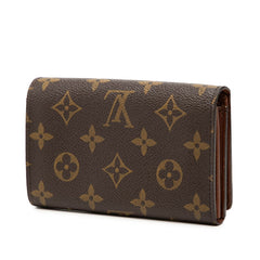 ルイ ヴィトン モノグラム ポルトフォイユ トレゾール 二つ折り財布 M61736 ブラウン PVC レザー レディース LOUIS VUITTON 【中古】