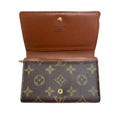 ルイ ヴィトン モノグラム ポルトフォイユ トレゾール 二つ折り財布 M61736 ブラウン PVC レザー レディース LOUIS VUITTON 【中古】