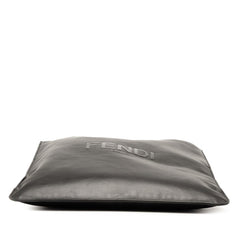 フェンディ ロゴ トートバッグ ショルダーバッグ 7VA538 ブラック レザー レディース FENDI 【中古】