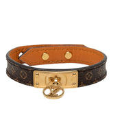 ルイ ヴィトン ブラスレ ロゴマニア ブレスレット M4150F ブラウン PVC レザー レディース LOUIS VUITTON 中古