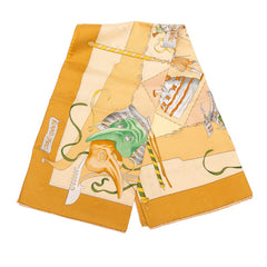 エルメス カレ90 ベニスのカーニバル Le Carnaval de Venise スカーフ ベージュ系 シルク レディース HERMES 中古