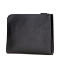 プラダ 三角ロゴプレート クラッチバッグ ブラック レザー レディース PRADA 【中古】