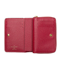 ルイ ヴィトン モノグラム ポルトフォイユ ルー 二つ折り財布 M82377 ブラウン フューシャ PVC レディース LOUIS VUITTON 【中古】