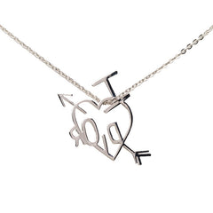 ディオール I LOVE DIOR ハートアロー チェーン ペンダント ネックレス シルバー メタル レディース Dior 【中古】