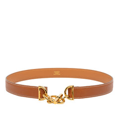 エルメス シェーヌダンクル ベルト サイズ:75 ブラウン系 レザー レディース HERMES 【中古】