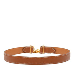 エルメス シェーヌダンクル ベルト サイズ:75 ブラウン系 レザー レディース HERMES 【中古】