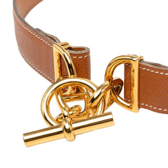 エルメス シェーヌダンクル ベルト サイズ:75 ブラウン系 レザー レディース HERMES 【中古】