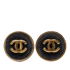 シャネル ココマーク ラウンド イヤリング ゴールド ブラック メッキ レディース CHANEL 【中古】