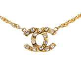 シャネル ココマーク チェーン ネックレス ゴールド メッキ ラインストーン レディース CHANEL 【中古】