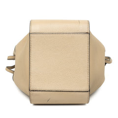 ロエベ アナグラム ハンモック ミニ ハンドバッグ ショルダーバッグ 2WAY ベージュ レザー レディース LOEWE 【中古】