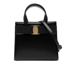 サルヴァトーレフェラガモ ヴァラリボン ハンドバッグ ショルダーバッグ 2WAY ブラック レザー レディース Salvatore Ferragamo 【中古】