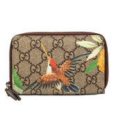 グッチ GGスプリーム ティアン ラウンドファスナー コインケース 小銭入れ 427013 ベージュ ブラウン PVC レザー レディース GUCCI 【中古】