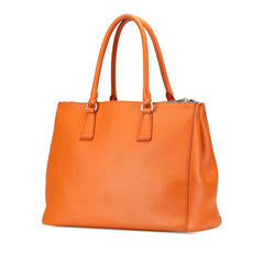 プラダ ガレリア 三角ロゴプレート ハンドバッグ ショルダーバッグ 2WAY オレンジ レザー レディース PRADA 【中古】