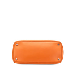 プラダ ガレリア 三角ロゴプレート ハンドバッグ ショルダーバッグ 2WAY オレンジ レザー レディース PRADA 【中古】