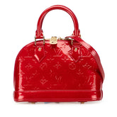 ルイ ヴィトン モノグラム ヴェルニ アルマBB ハンドバッグ ショルダーバッグ 2WAY M91606 ポムダムール レッド パテントレザー レディース LOUIS VUITTON 【中古】