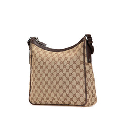 グッチ GGキャンバス ショルダーバッグ 114272 ベージュ ブラウン キャンバス レザー レディース GUCCI 【中古】