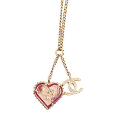 シャネル ココマーク ハート ペンダント ネックレス 05P ゴールド マルチカラー メッキ レディース CHANEL 【中古】
