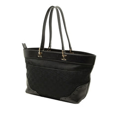 グッチ GGキャンバス トートバッグ ショルダーバッグ 145993 ブラック キャンバス レザー レディース GUCCI 中古