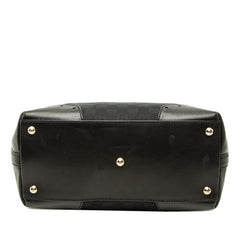 グッチ GGキャンバス トートバッグ ショルダーバッグ 145993 ブラック キャンバス レザー レディース GUCCI 中古