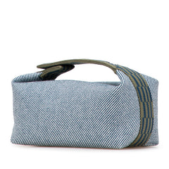 エルメス ブリッドアブラックPM ハンドバッグ ブルー グリーン キャンバス レディース HERMES 【中古】