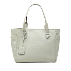 ロエベ ヘリテージ トートバッグ ショルダーバッグ ホワイト レザー レディース LOEWE 【中古】