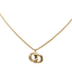 ディオール CDロゴ チェーン ペンダント ネックレス ゴールド メッキ レディース Dior 【中古】