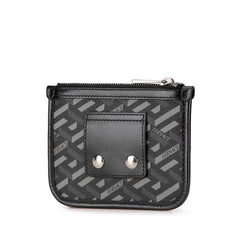 ヴェルサーチェ ラ グレカ ポーチ ブラック カーキグリーン PVC レザー レディース VERSACE 中古