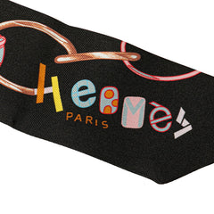 エルメス ツイリー Do Re Boucles ド レ ブックル スカーフ ブラック マルチカラー シルク レディース HERMES 【中古】