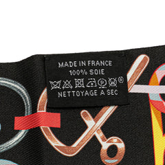 エルメス ツイリー Do Re Boucles ド レ ブックル スカーフ ブラック マルチカラー シルク レディース HERMES 【中古】