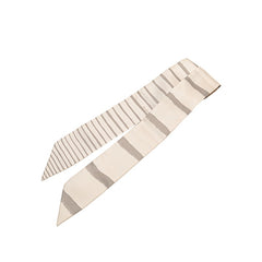 エルメス ツイリー ボーダー スカーフ ベージュ グレー シルク レディース HERMES 【中古】