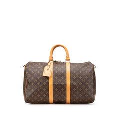 ルイ ヴィトン モノグラム キーポル45 ボストンバッグ M41428 ブラウン PVC レザー レディース LOUIS VUITTON 【中古】