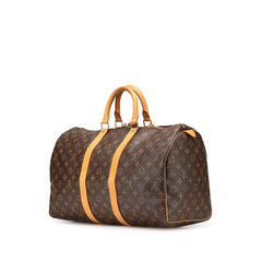 ルイ ヴィトン モノグラム キーポル45 ボストンバッグ M41428 ブラウン PVC レザー レディース LOUIS VUITTON 【中古】