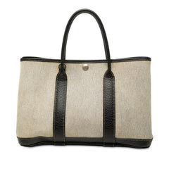 エルメス ガーデンパーティTPM トートバッグ ハンドバッグ ベージュ ブラック トワルアッシュ レザー レディース HERMES 中古