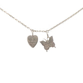 グッチ バタフライ ハート ペンダント ネックレス SV925 シルバー レディース GUCCI 【中古】
