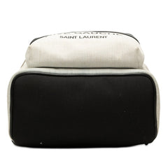 サンローラン リヴゴーシュ リュック バックパック 508548 ホワイト リネン レザー レディース SAINT LAURENT 【中古】