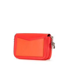 ディオール バイカラー 斜め掛け チェーン ショルダーバッグ レッド ピンク レザー レディース Dior 【中古】