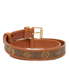 ルイ ヴィトン モノグラム ティセ ベルト サイズ:85/34 ブラウン PVC レザー レディース LOUIS VUITTON 【中古】